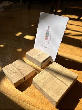 Handmade Square Wooden Photo/Sign Holders Display Blocks